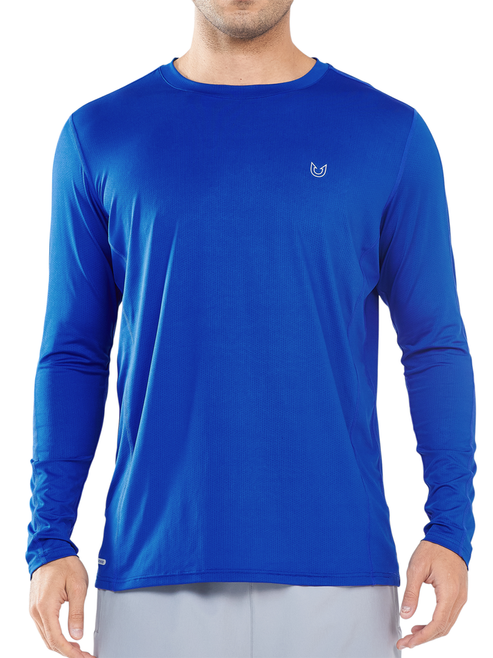 Northyard Men's Royal Blue Long Sleeve Sun Protection Shirts Dry fit Spring Fishing Runing