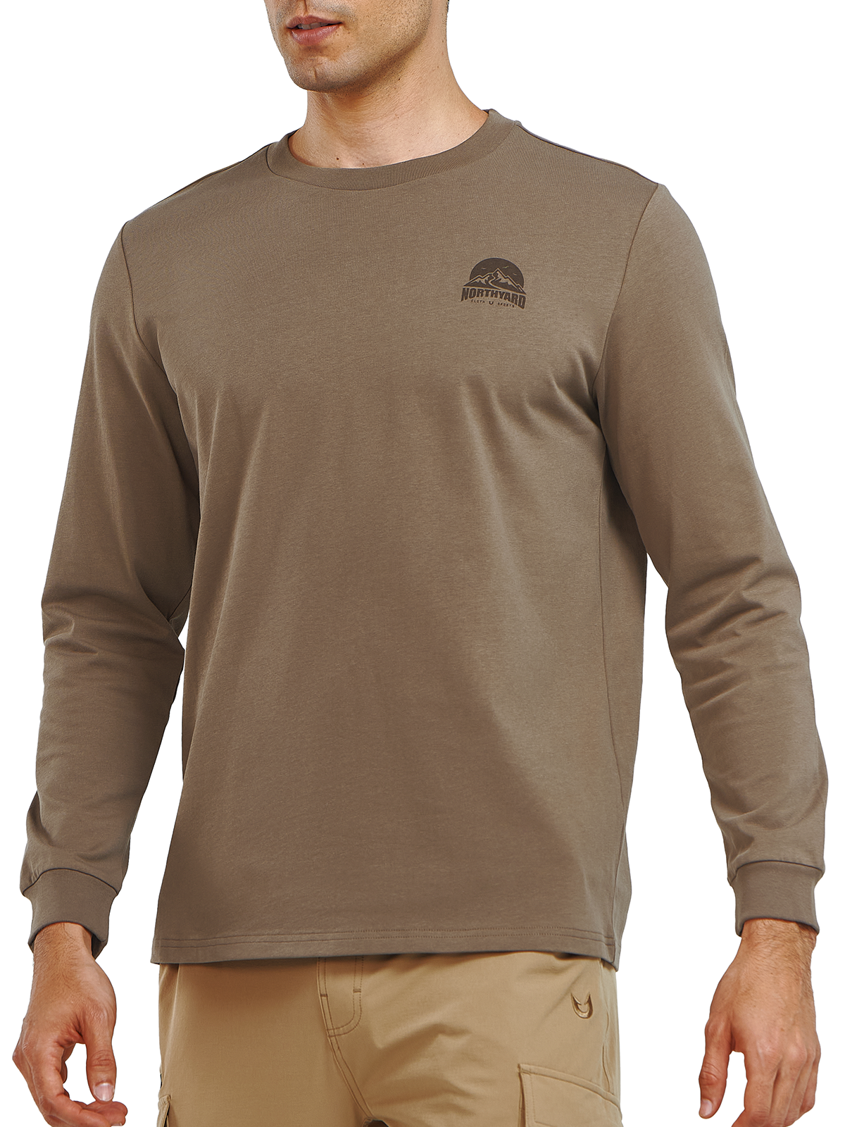 Men's Cotton Long Sleeve T-Shirts Graphic Casual Crew Neck for Work