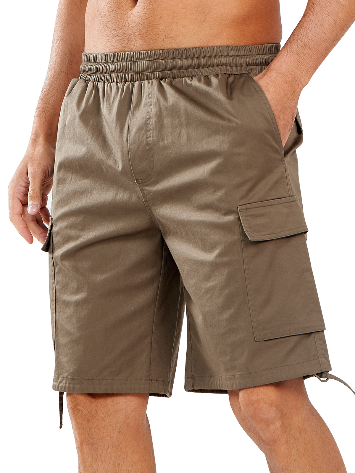 Men's 7" Casual Outdoor Cargo Shorts with Pockets Twill for Hiking