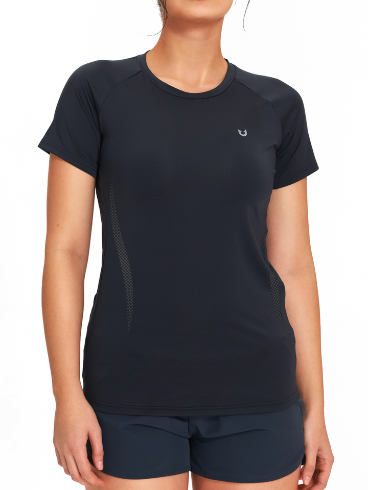 Women's Black Yoga Compression Running T Shirts