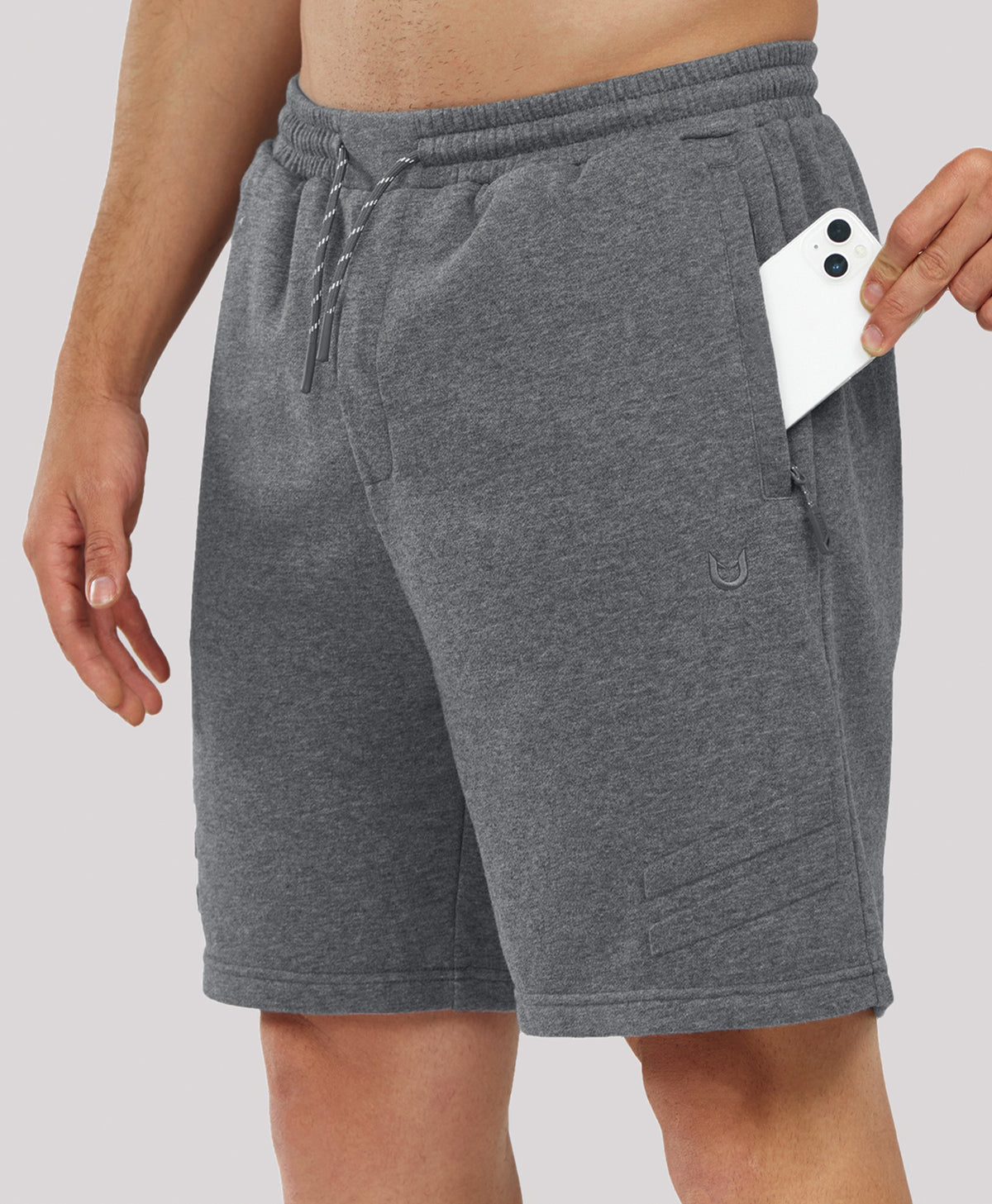 
Men's 7" Soft Cotton Sweat Shorts with Zip Pockets — Smoke Heather