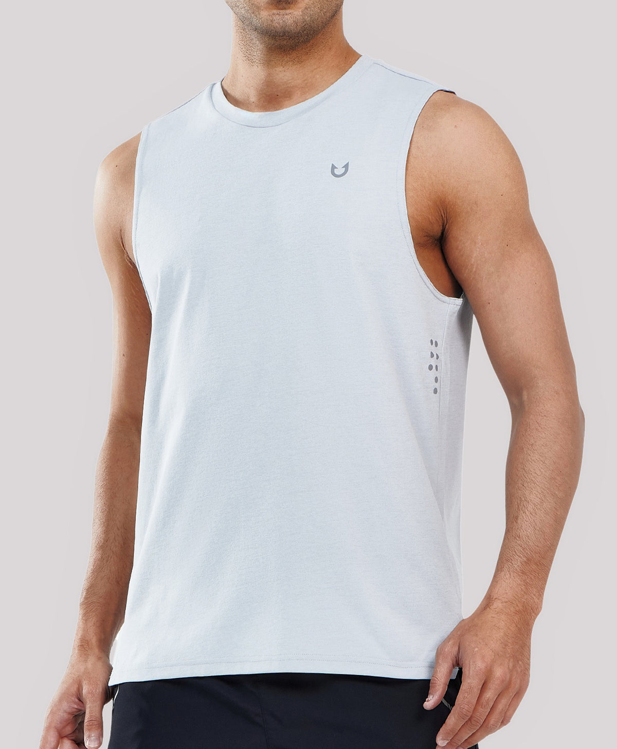 
Men's Muscle Workout Tank Top Performance Quick Dry Sleeveless Shirts — Light Grey