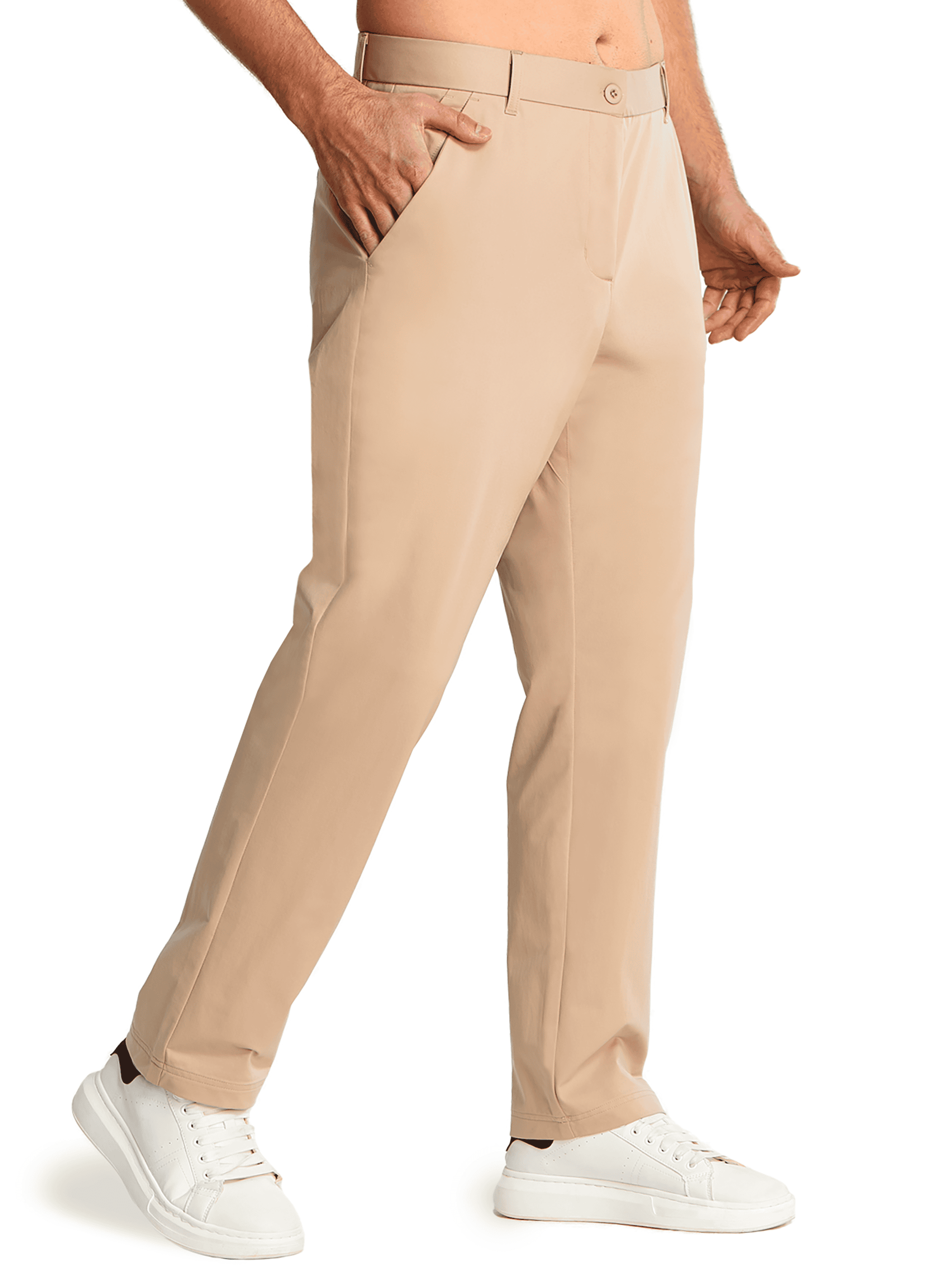 6-Pocket Performance Work Dress Trousers - Side Profile Light khaki