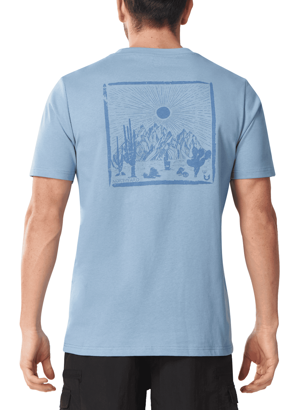 Blue Stone Adventure Inspired Nature T-Shirt - Full Back View