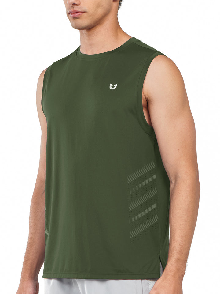 Northyard Men's Army Green Athletic Sleeveless Shirts Dry Fit Workout Tank Tops for Running