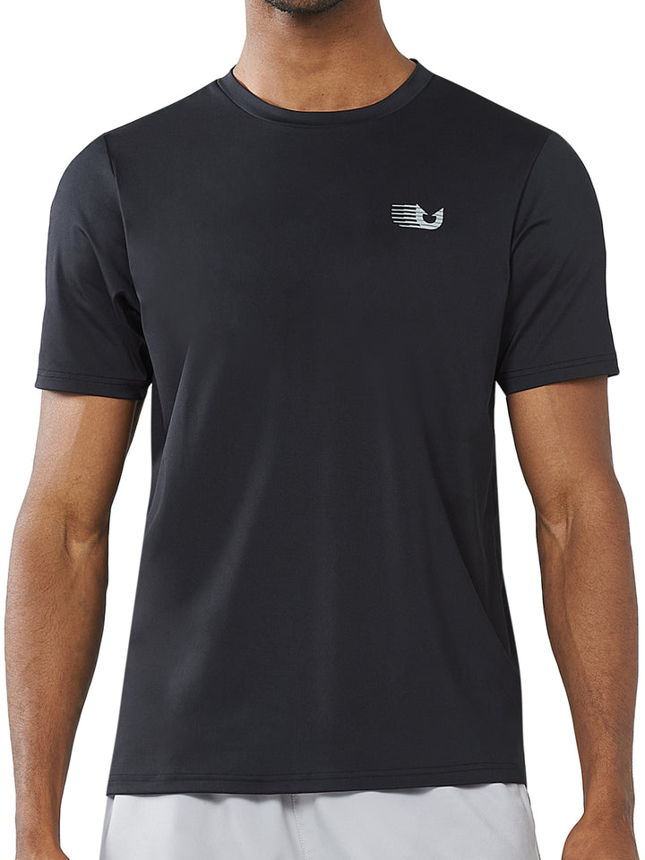Men's Black Pickleball Workout Sweat T-Shirts Moisture Wicking for Gym Sport