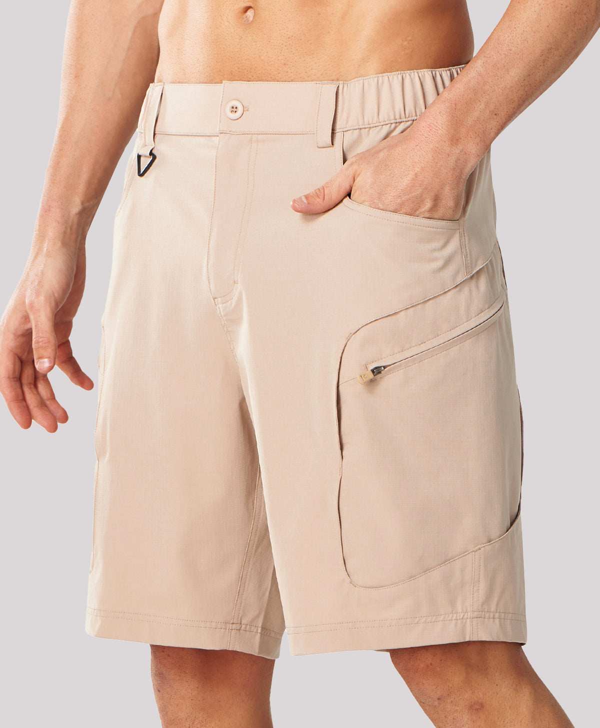 
Men's 9" Water-Resistant 4 Pockets Cargo Hiking Shorts — Khaki