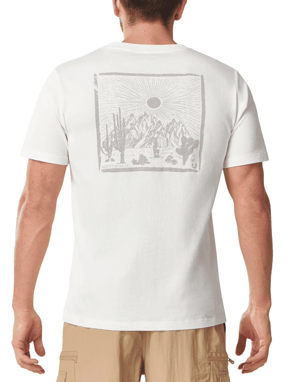 White Adventure Inspired Nature T-Shirt - Full Back View