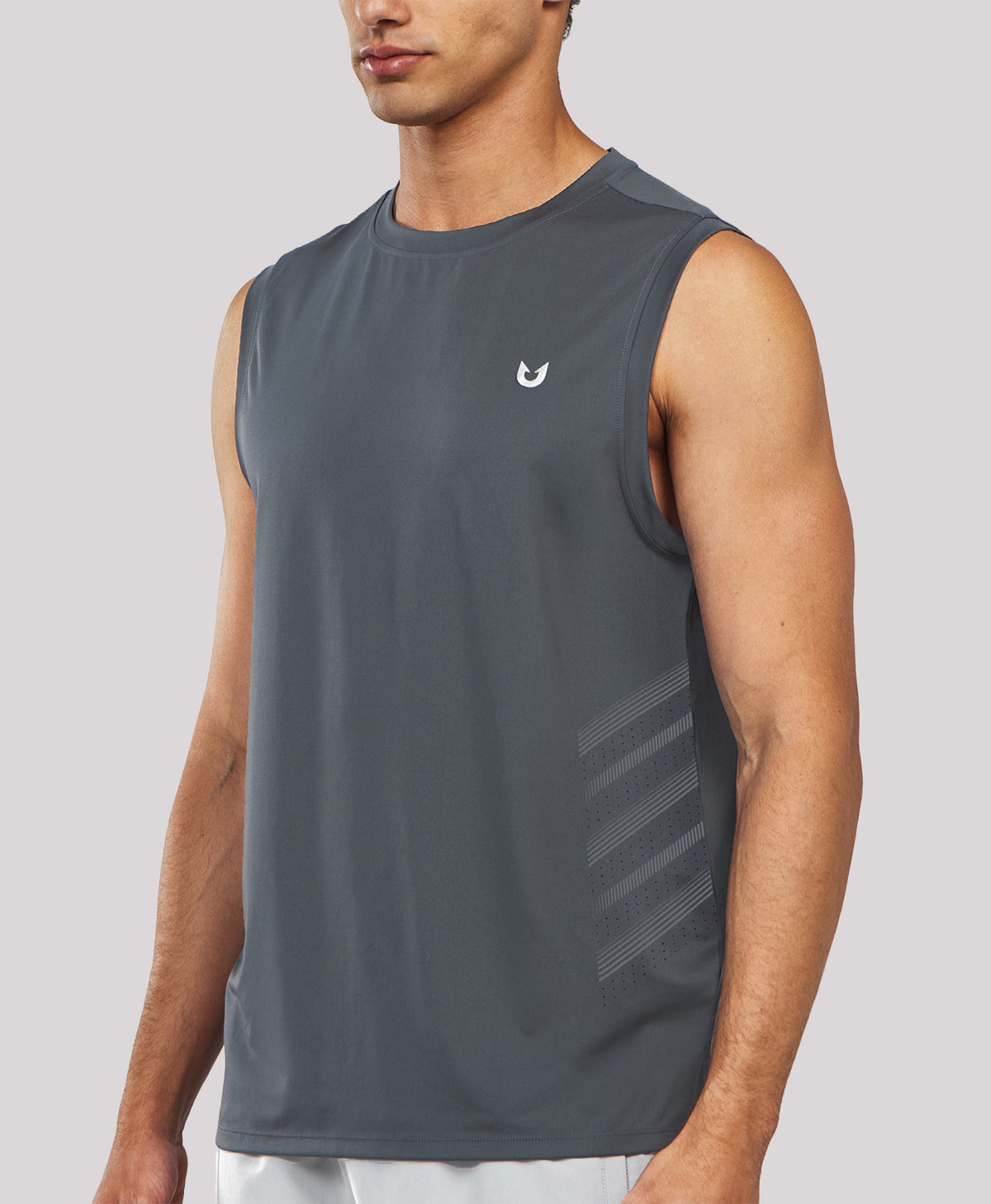 
Men's Lightweight Muscle Workout Tank Tops — Dark Grey
