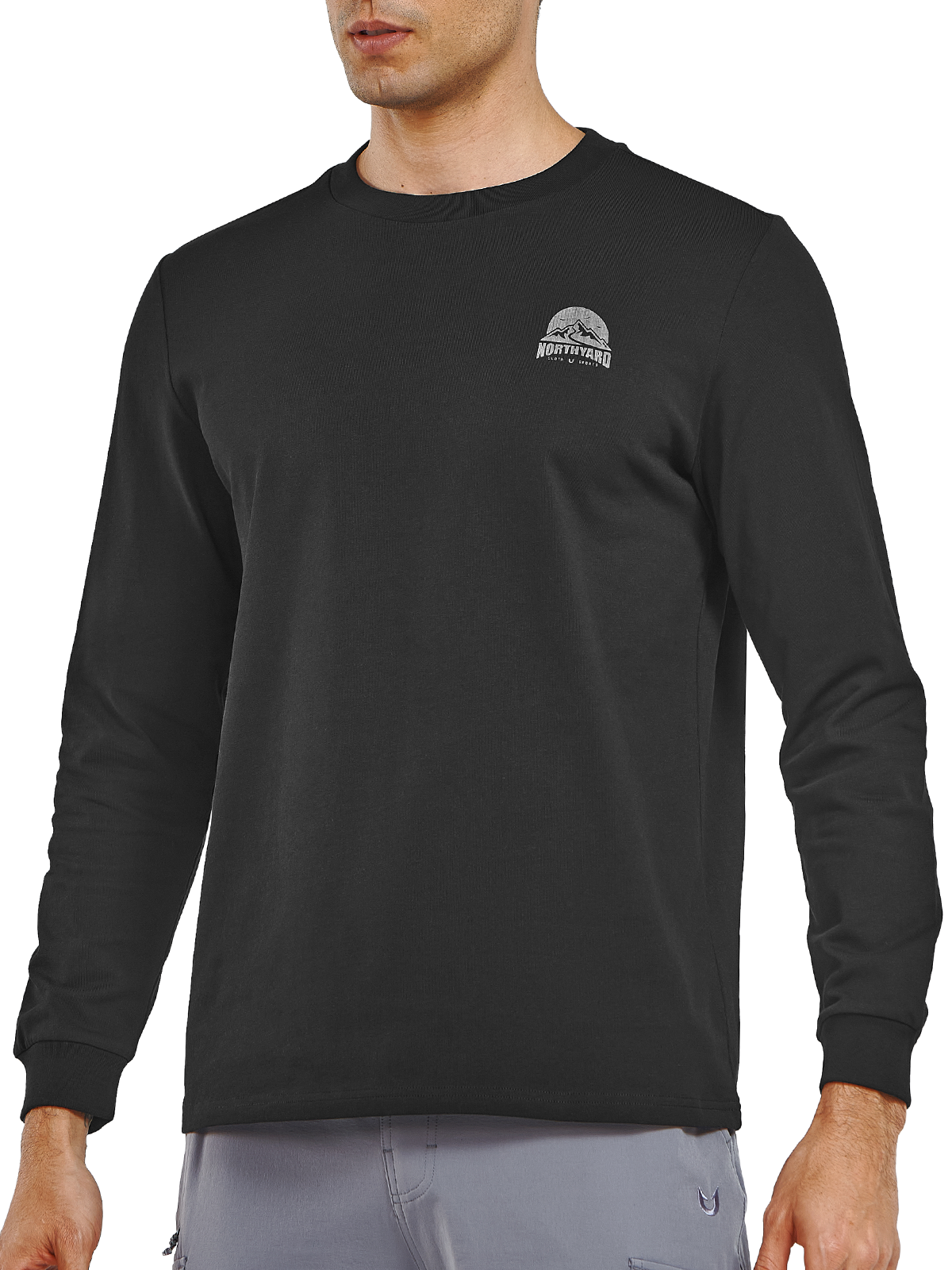 Men's Cotton Long Sleeve T-Shirts Graphic Casual Crew Neck for Work