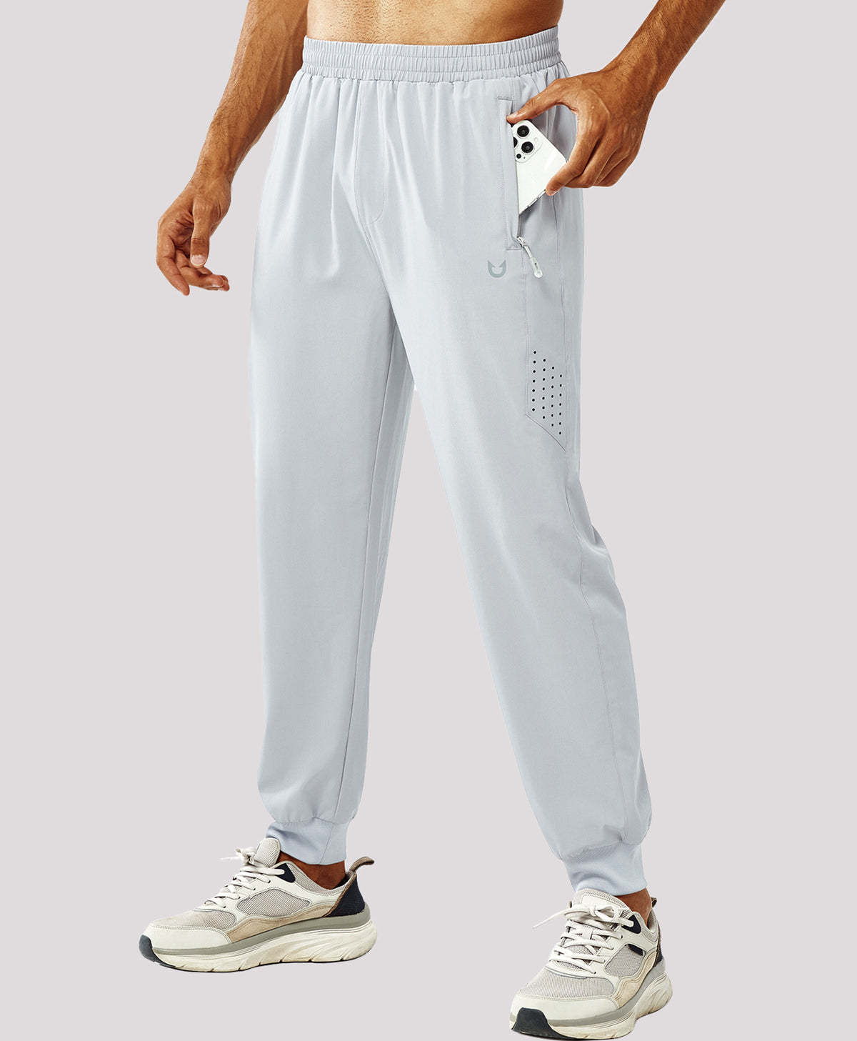 
Men's Lightweight Athletic Joggers Gym Workout Sport Pants for Running — Light Grey