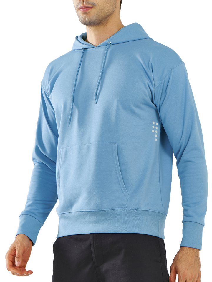 Men's Blue Bell Cotton Hoodies Pullover Long Sleeve Athletic Casual Sweatshirts