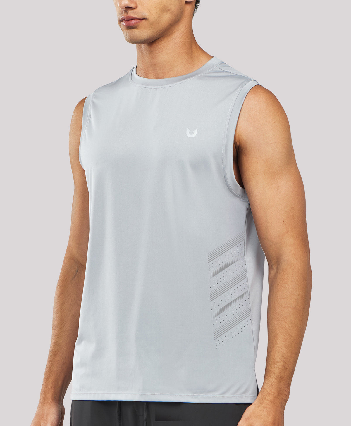 
Men's Lightweight Muscle Workout Tank Tops — Light Grey