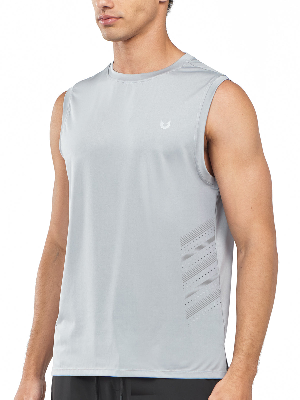 Northyard Men's Light Grey Athletic Sleeveless Shirts Dry Fit Workout Tank Tops for Running