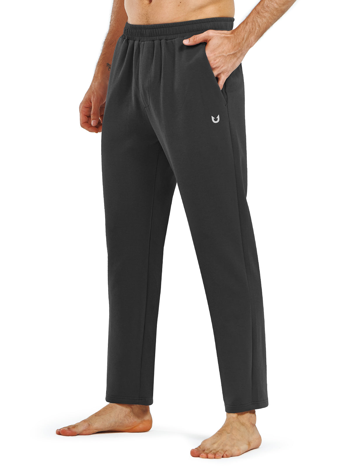 Men's Cotton Yoga Sweatpants Casual Athletic Straight Leg with Pockets