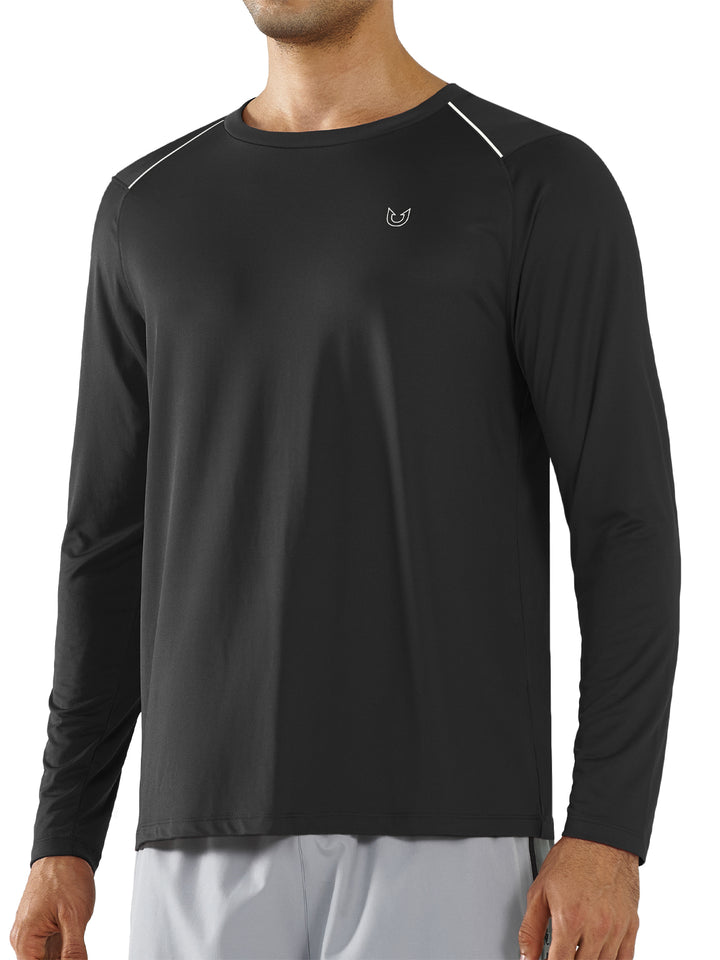 Men's Long Sleeve Compression Gym Shirts Black