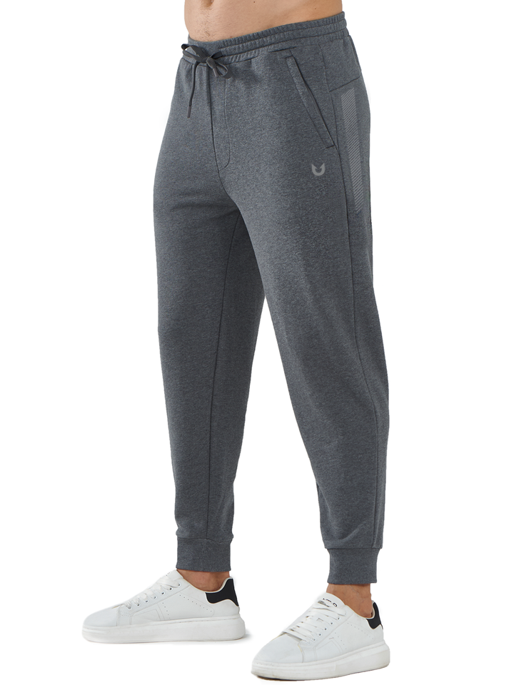 Northyard Men's Smoke Heather Cotton Athletic Works Sweatpants Spandex Joggers for Gym Running