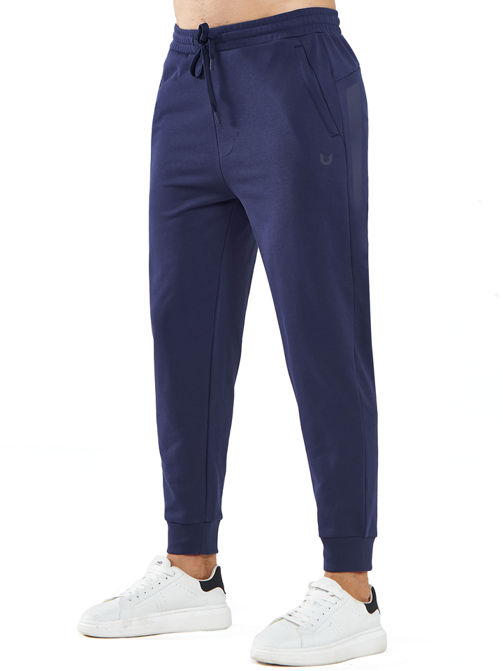 Northyard Men's Navy Cotton Athletic Works Sweatpants Spandex Joggers for Gym Running
