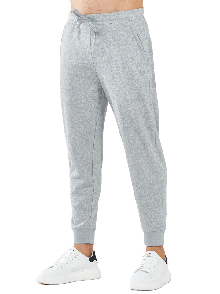 Northyard Men's Grey Heather Cotton Athletic Works Sweatpants Spandex Joggers for Gym Running