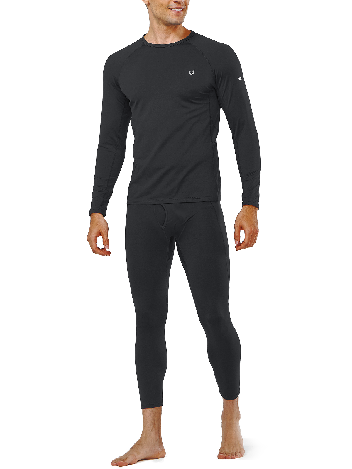 Men's Thermal Underwear Set Long Johns Fleece Shirts with Pockets