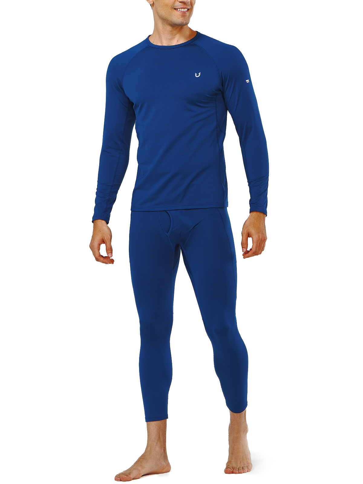 Men's Thermal Underwear Set Long Johns Fleece Shirts with Pockets