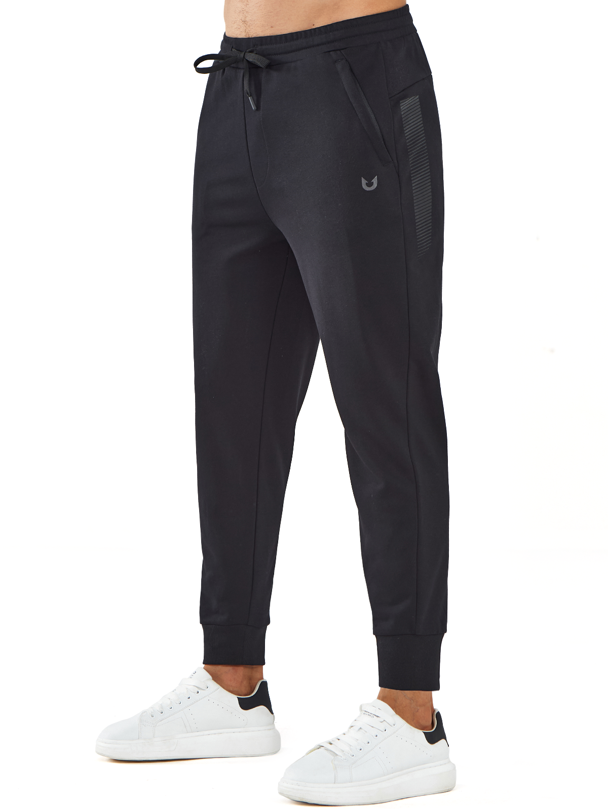 
Northyard Men's Black Cotton Athletic Works Sweatpants Spandex Joggers for Gym Running
