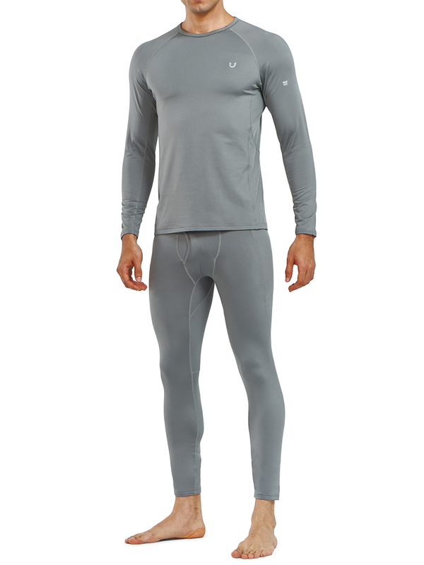 Men's Thermal Underwear Set Long Johns Fleece Shirts with Pockets