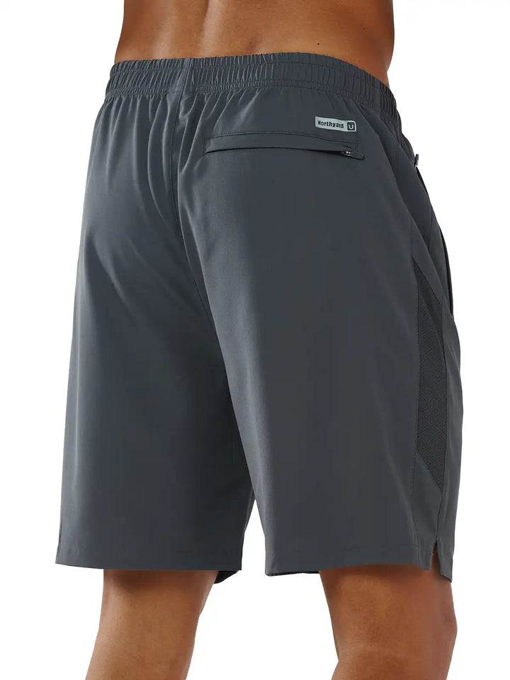 Men's Dark Grey Pickleball Running Shorts Back