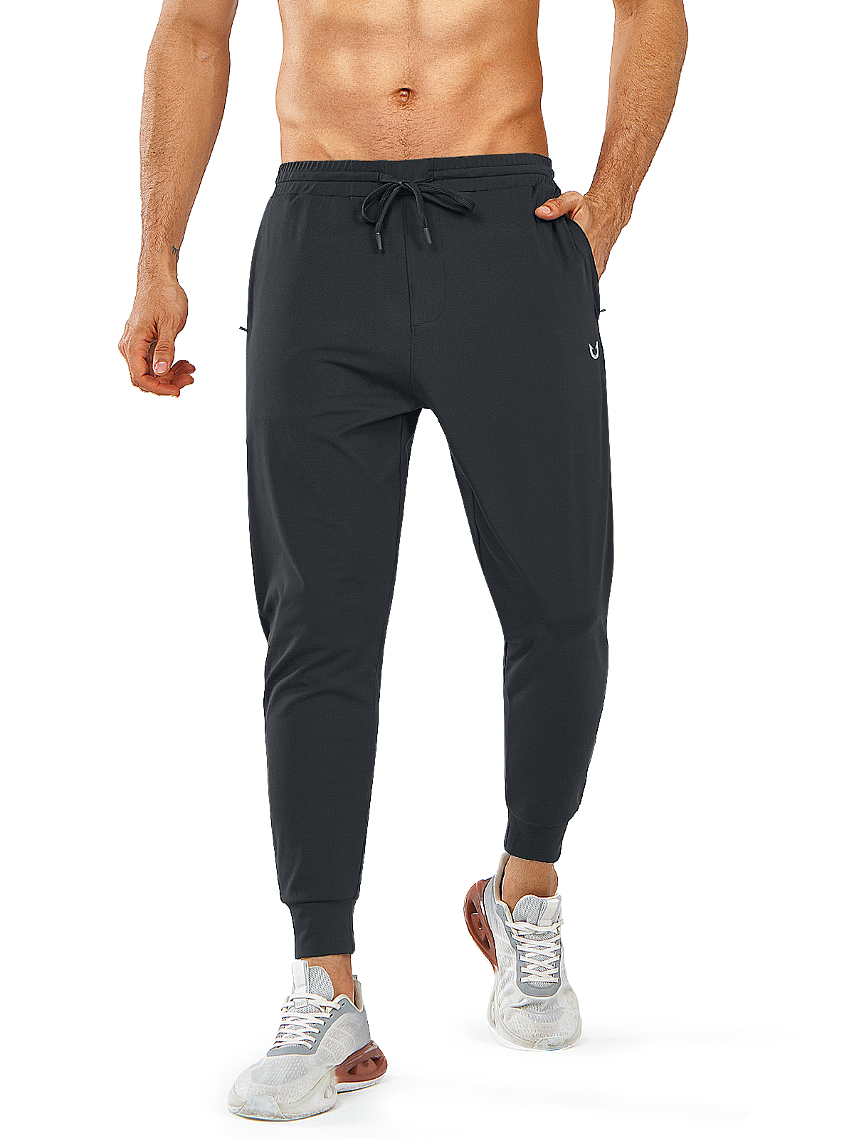 
Northyard Men's Black Running Breathable Joggers Workout Gym Sweatpants for Pickleball Front