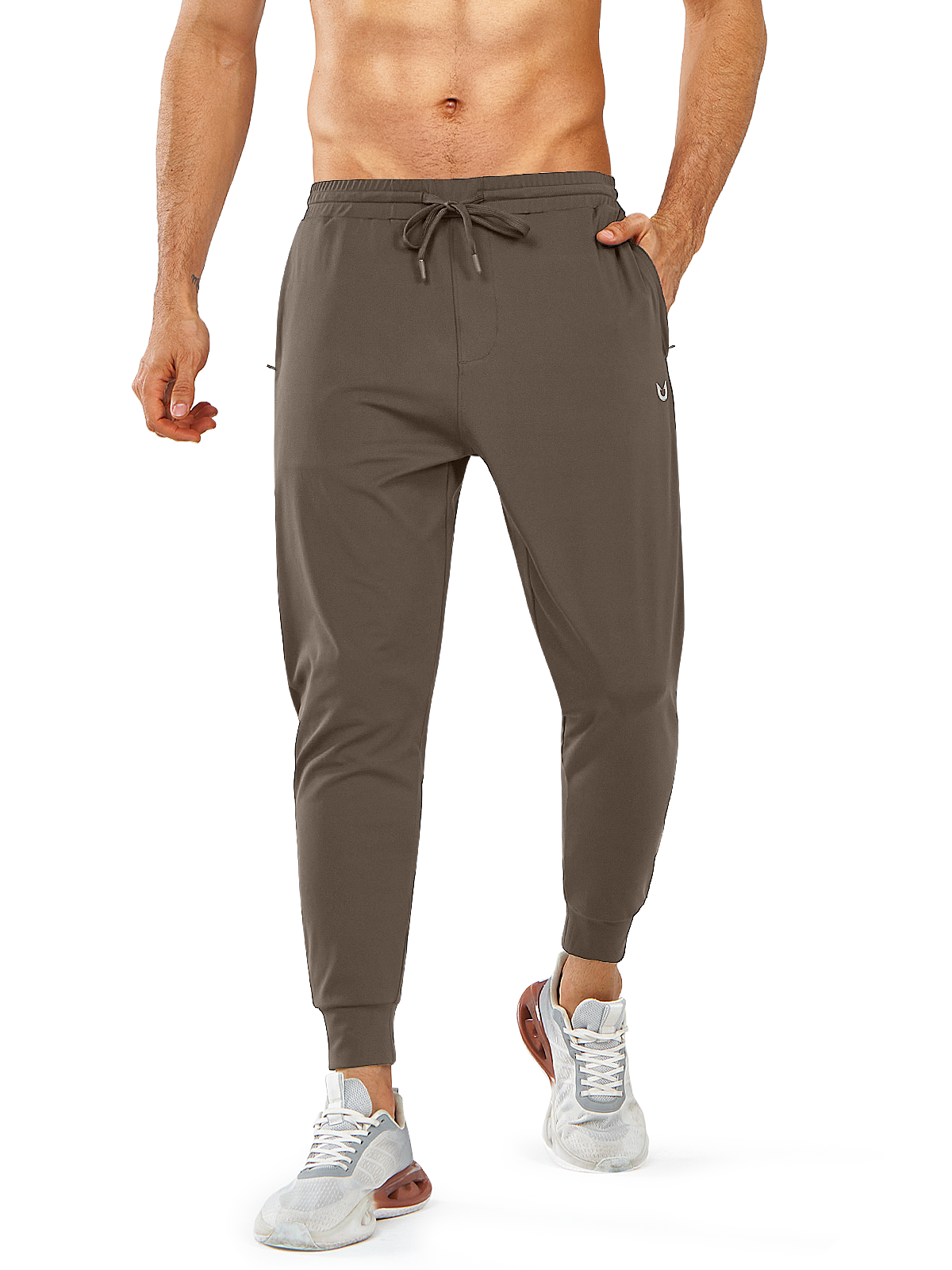 
Northyard Men's Brown Running Breathable Joggers Workout Gym Sweatpants for Pickleball Front