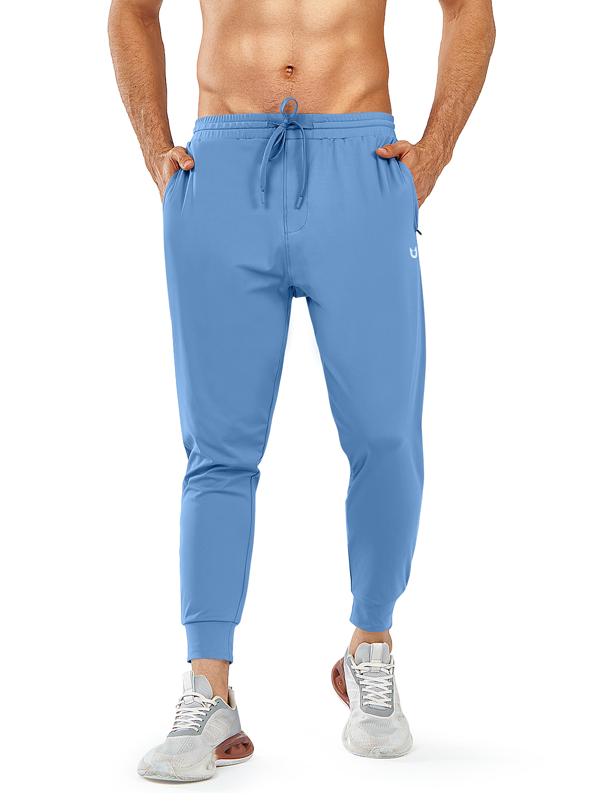 Northyard Men's Grey Blue Running Breathable Joggers Workout Gym Sweatpants for Pickleball Front