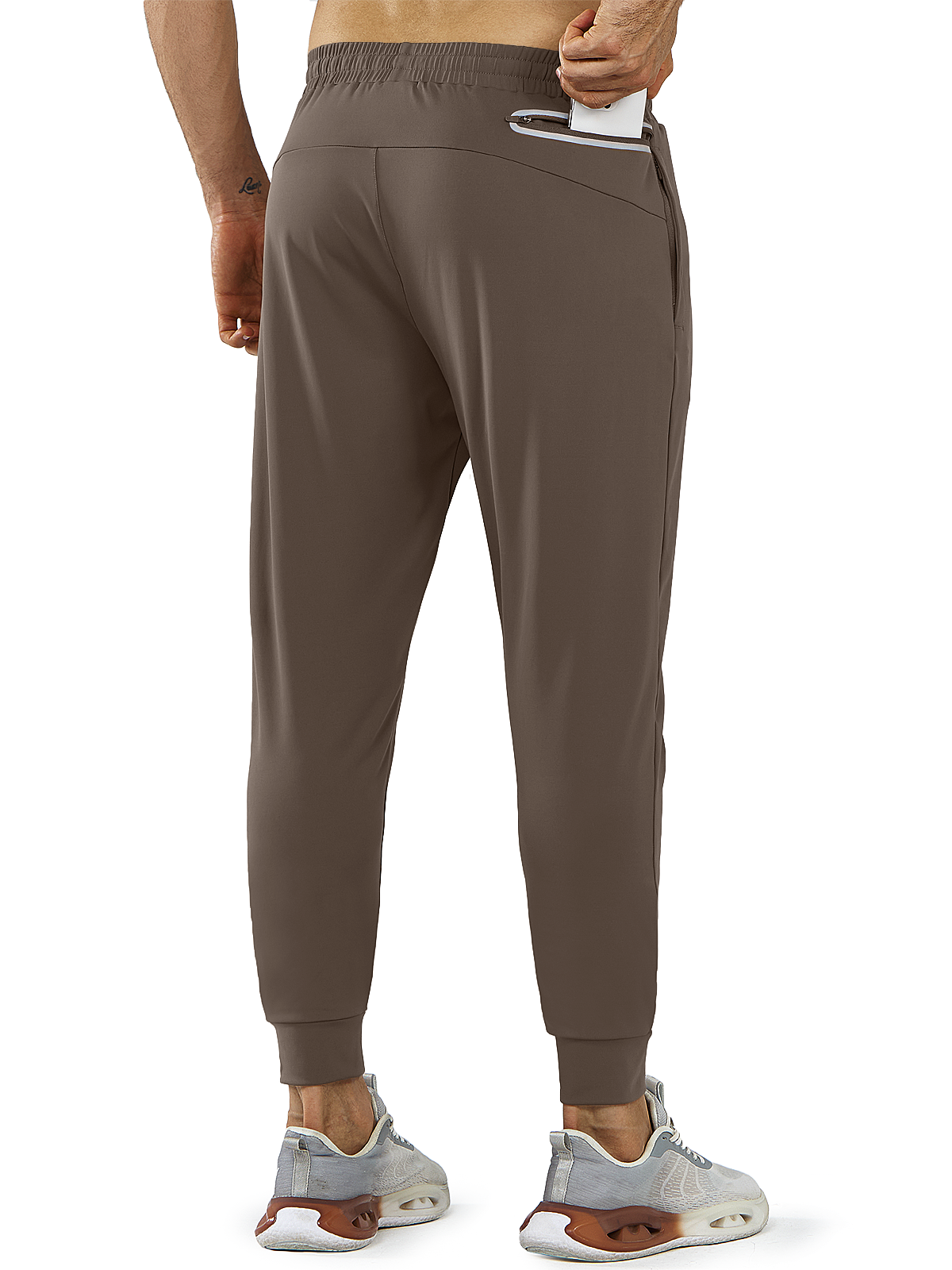 Northyard Men's Brown Running Breathable Joggers Workout Gym Sweatpants for Pickleball Pocket