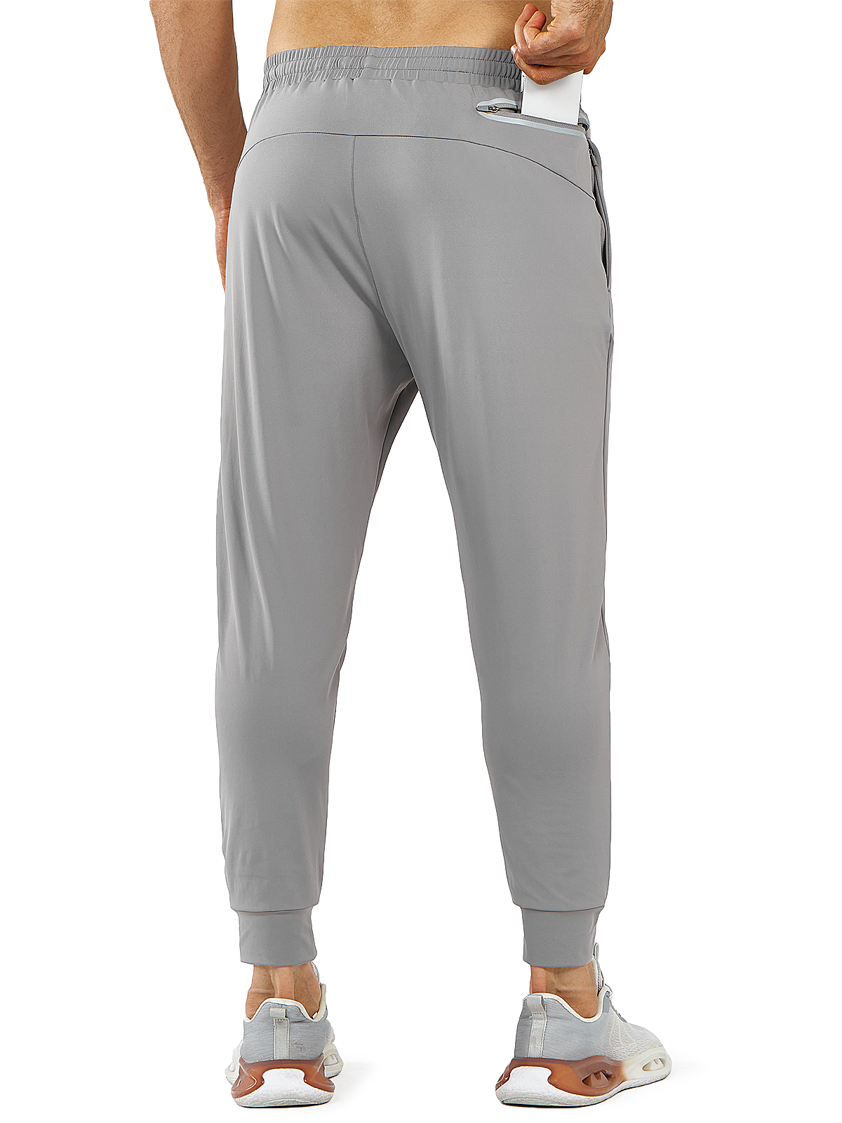 Northyard Men's Light Grey Running Breathable Joggers Workout Gym Sweatpants for Pickleball Pocket