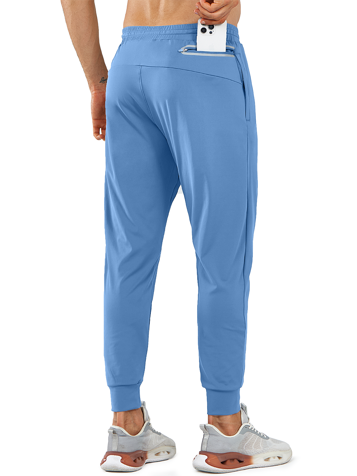 
Northyard Men's Grey Blue Running Breathable Joggers Workout Gym Sweatpants for Pickleball Pocket