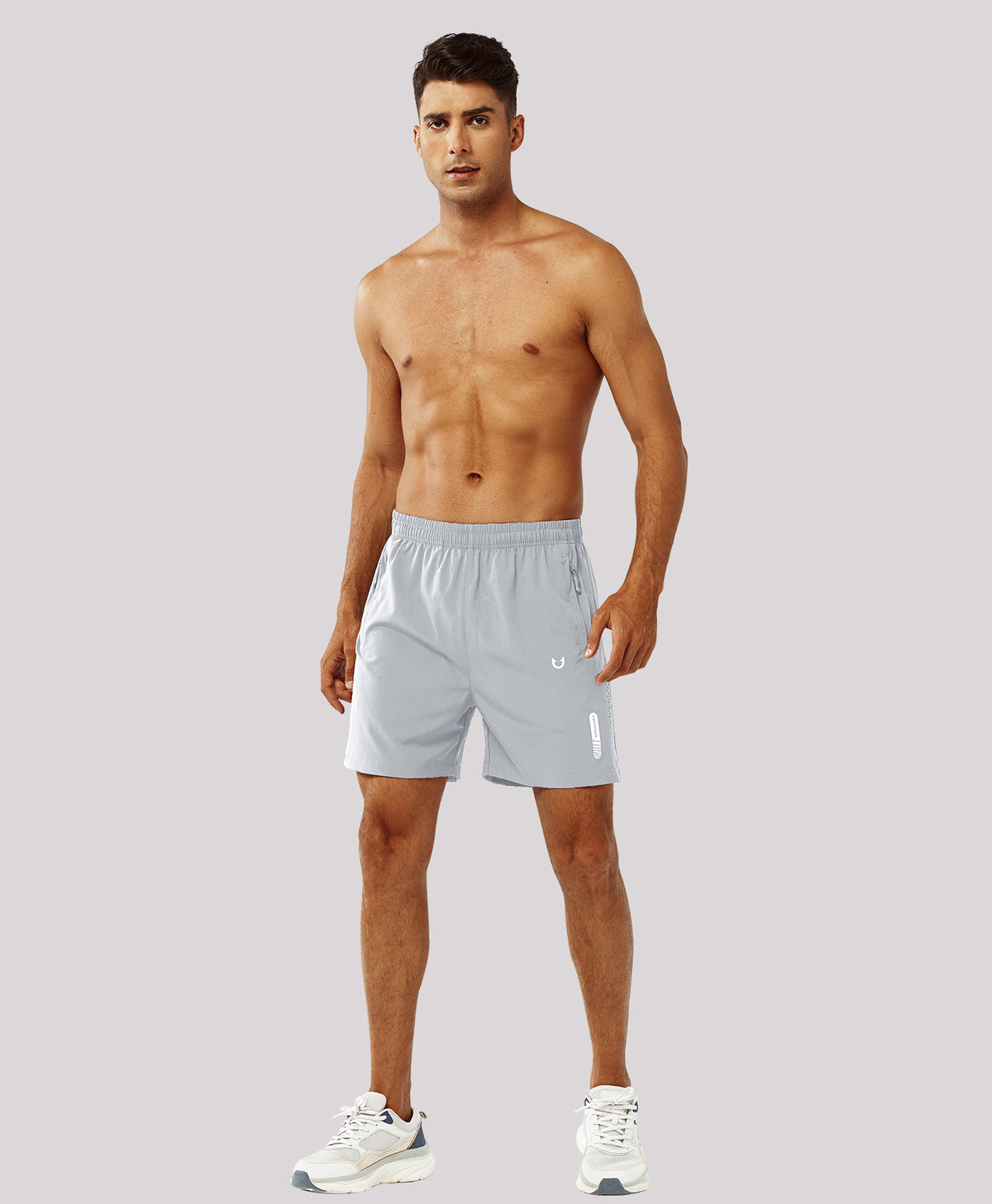
Men's Moisture Wicking 5-Inch Hiking Shorts & Lightweight Sweat Shorts — Grey