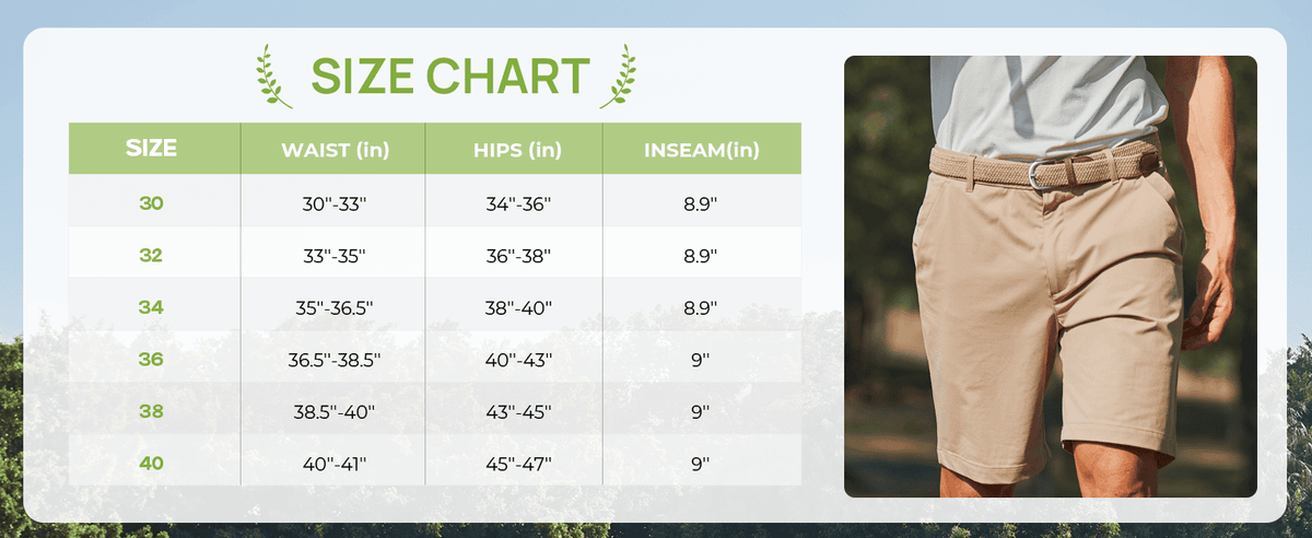 Men's 9" Casual Stretch Golf Shorts with 6 Pockets