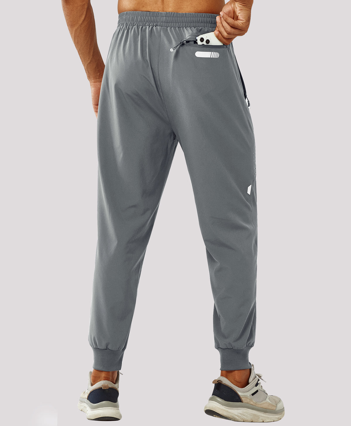 
Men's Lightweight Athletic Joggers Gym Workout Sport Pants for Running — stone