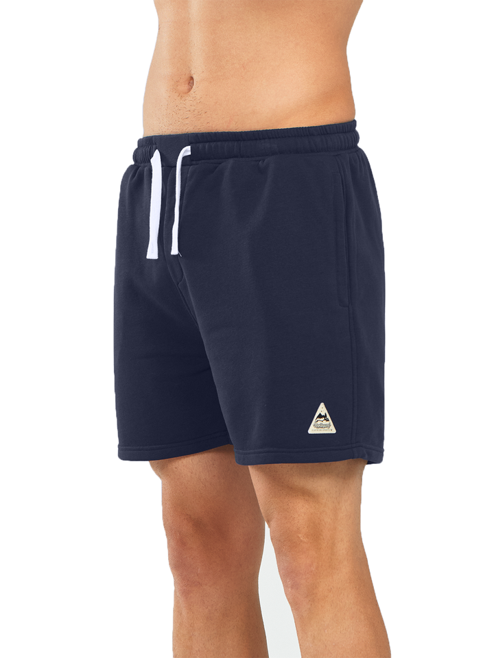 Northyard Men's Navy Cotton 5 inch Lounge Sweat Shorts with Pockets for Work Running