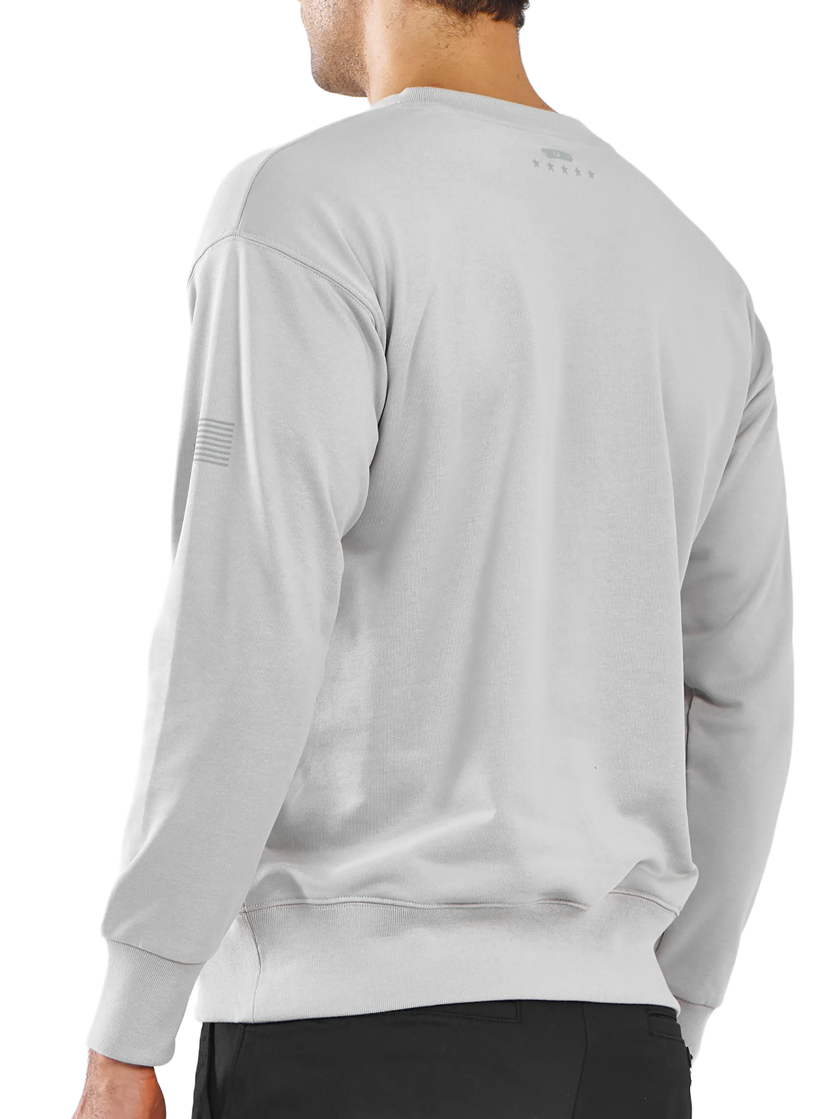 Northyard Men's Light Grey Cotton Long Sleeve Crewneck Golf Sport Fitness Casual Sweatshirt Back