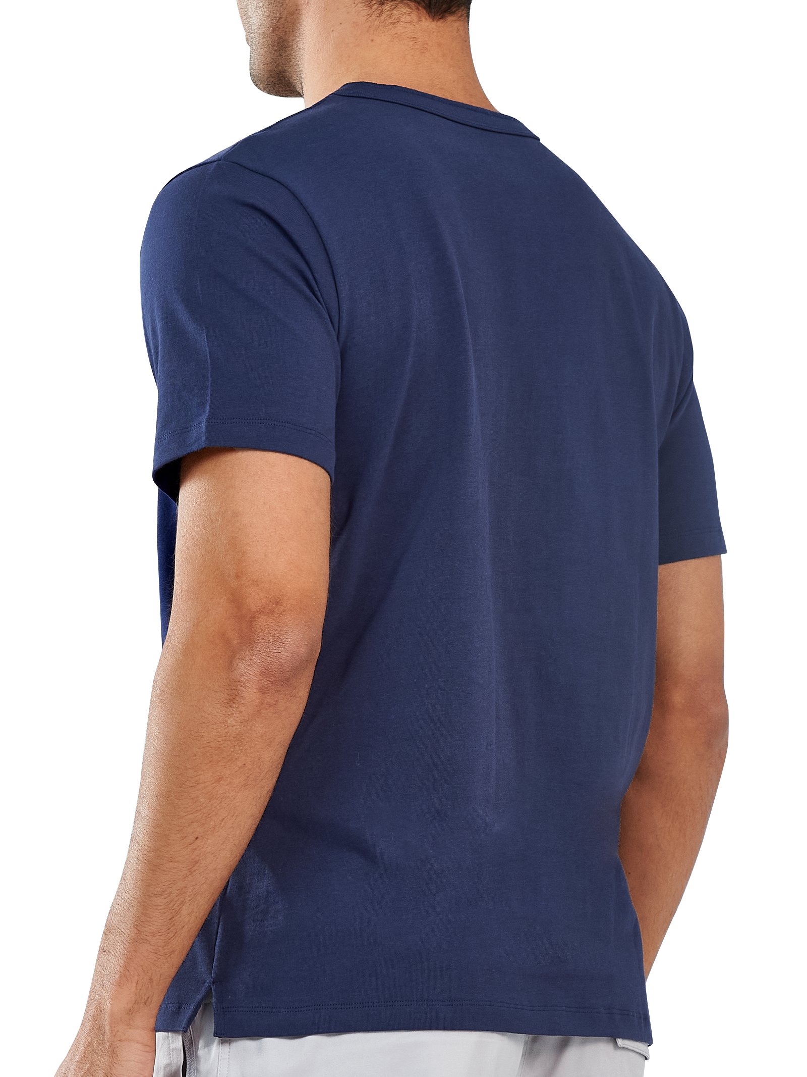 Men's Casual Henley T Shirts Cotton Crewneck Short Sleeve with Button