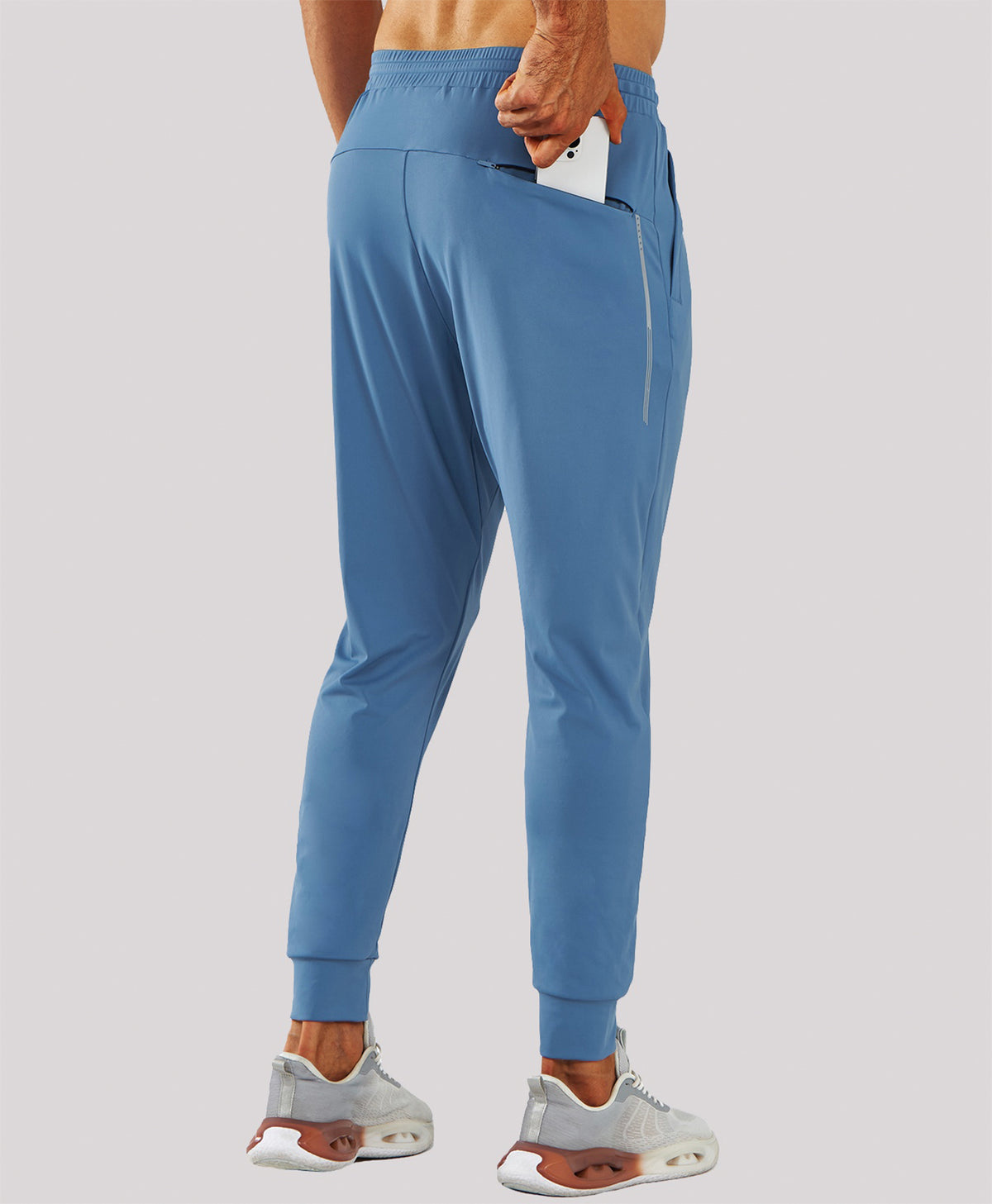 
Men's MotionFlex Tapered Joggers with Zipper Pockets — GREY BLUE