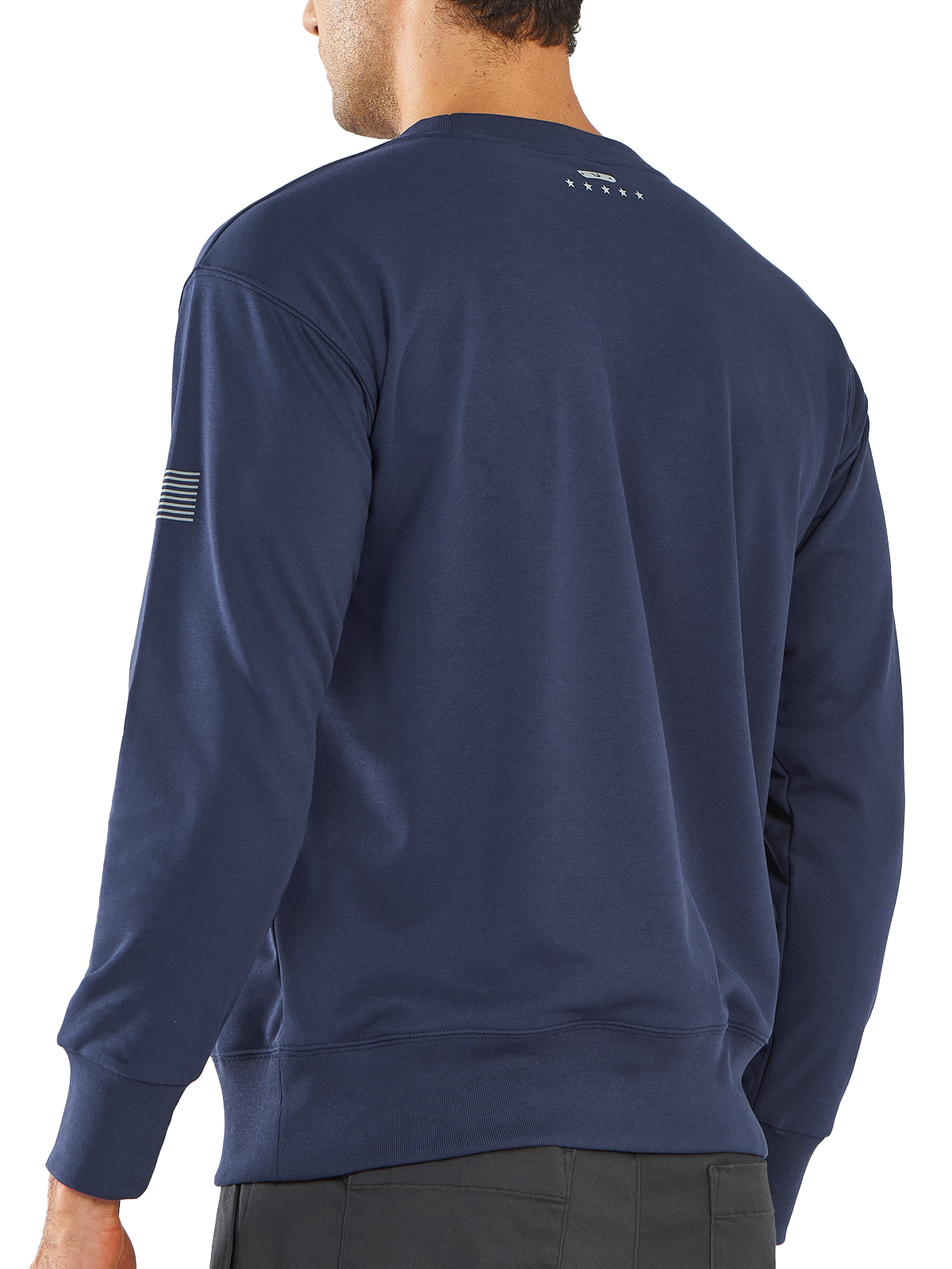 Northyard Men's Navy Cotton Long Sleeve Crewneck Golf Sport Fitness Casual Sweatshirt Back