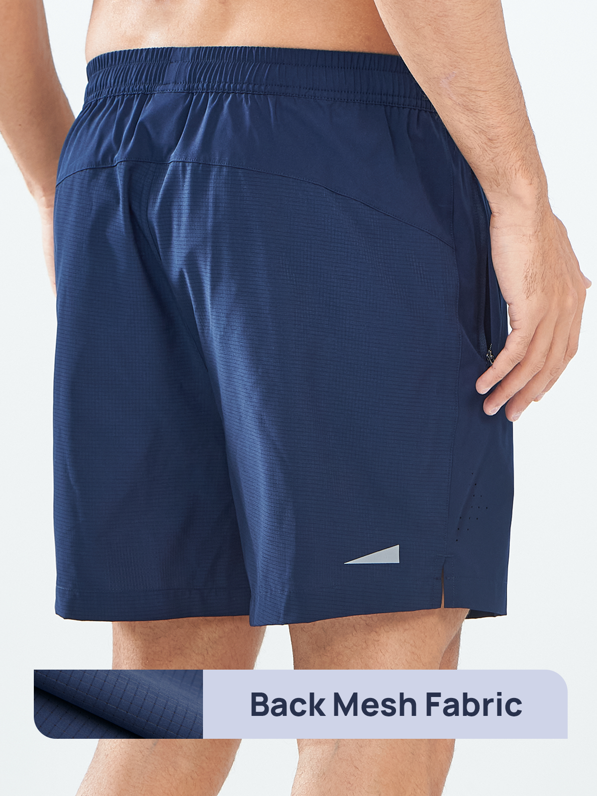 Northyard Men's Dark Blue Breathable 5 inch Running Shorts with Pocket Lightweight for Gym Back