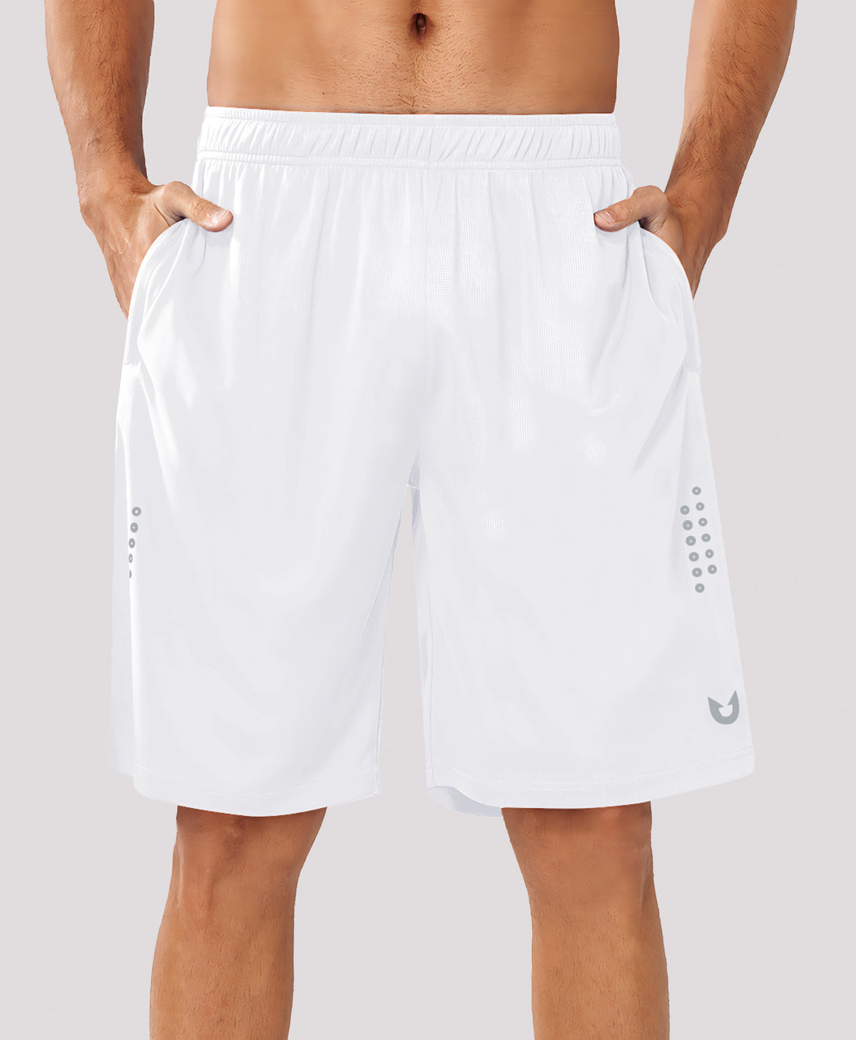 
Men's 10" Breathable Mesh Basketball Athletic Shorts — white