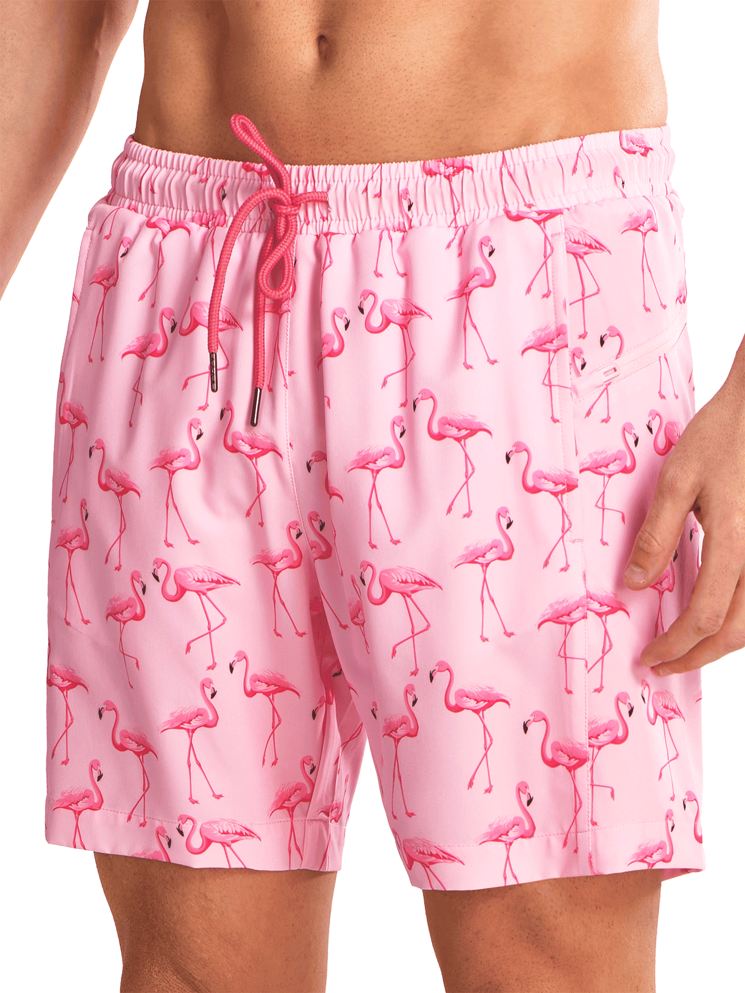 Flamingo Men's 7" 2-in-1 Quick Dry Swim Trunks - Front View