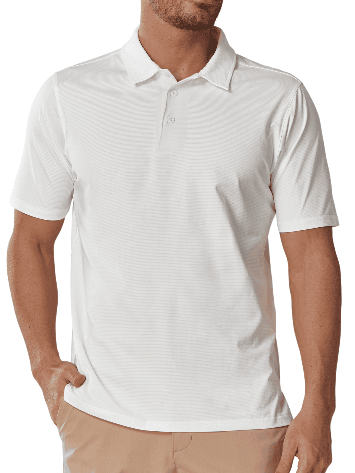 White Short Sleeve Casual Work Activewear - Side Profile