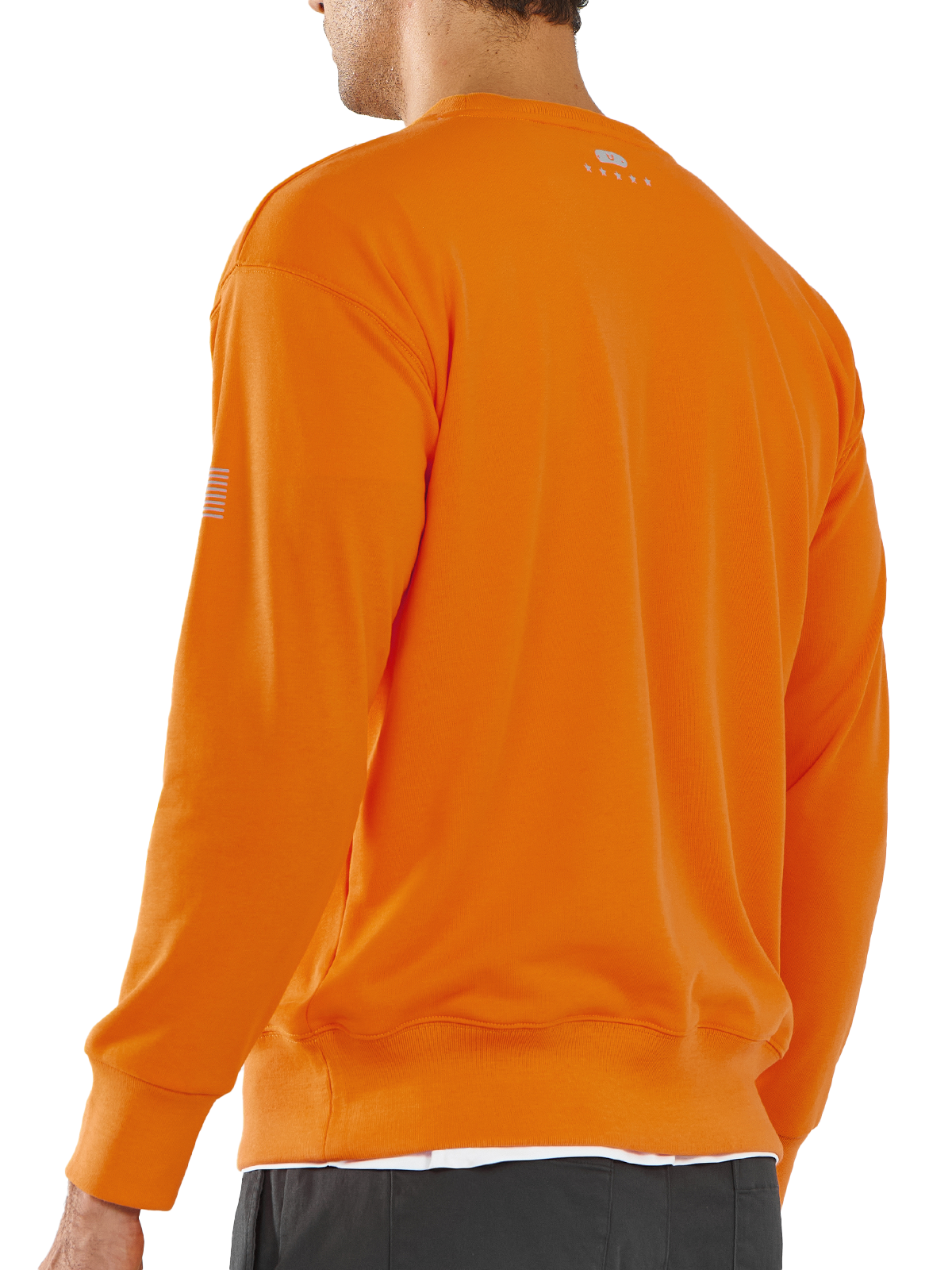 Northyard Men's Orange Cotton Long Sleeve Crewneck Golf Sport Fitness Casual Sweatshirt Back