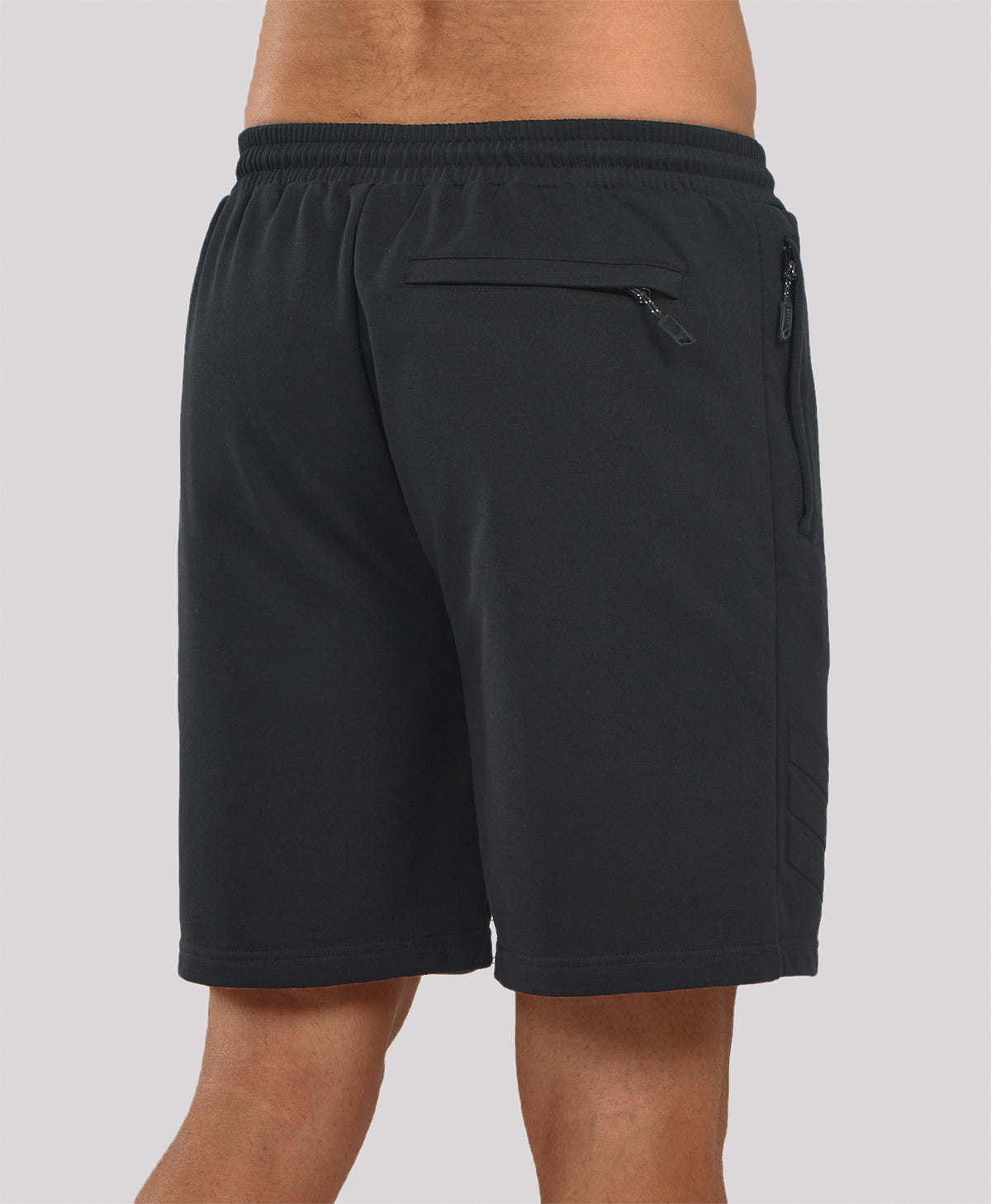 
Men's 7" Soft Cotton Sweat Shorts with Zip Pockets — Black
