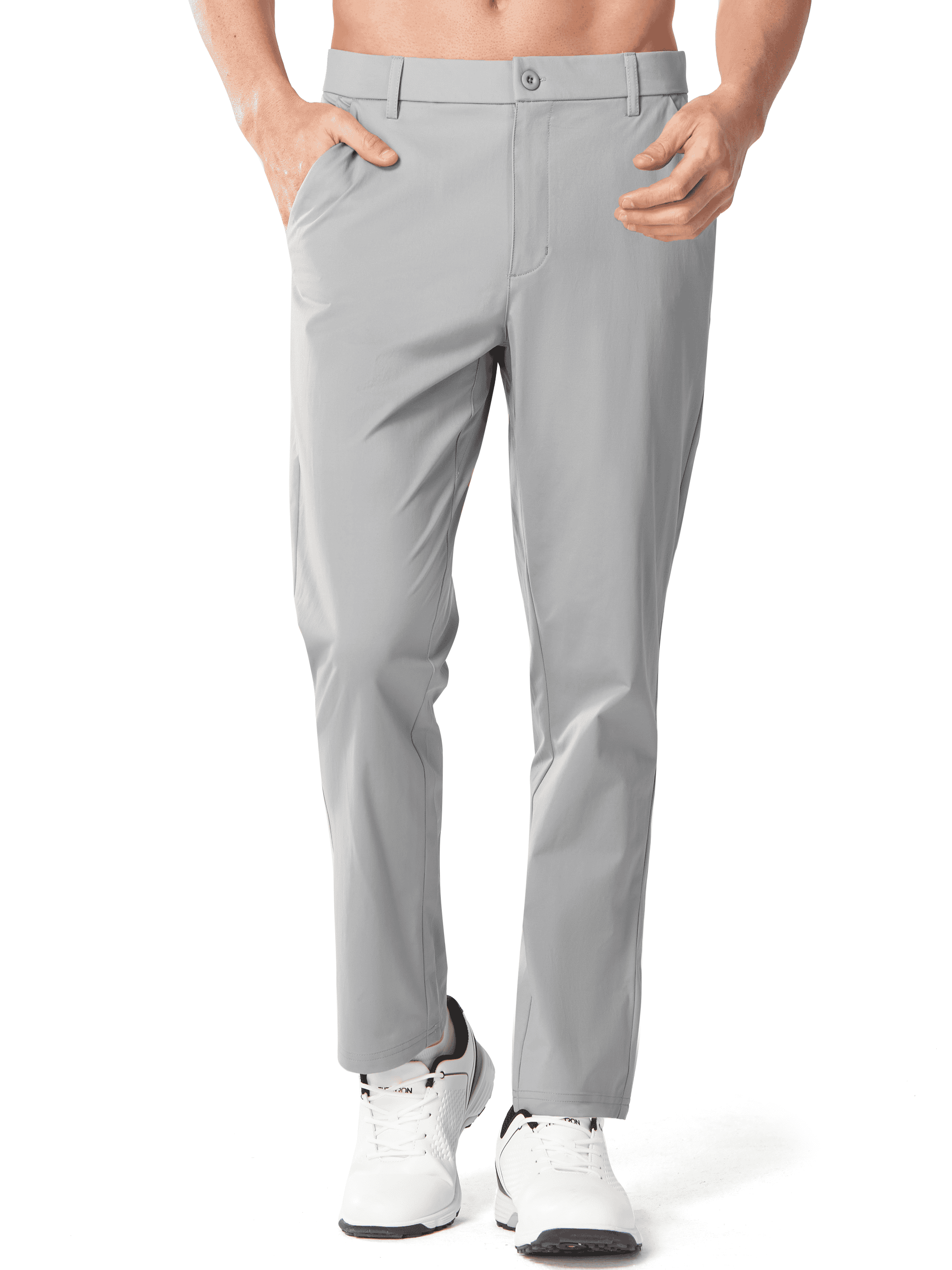 Light grey Men's 30/32/34 Inseam Golf Pants - Front View