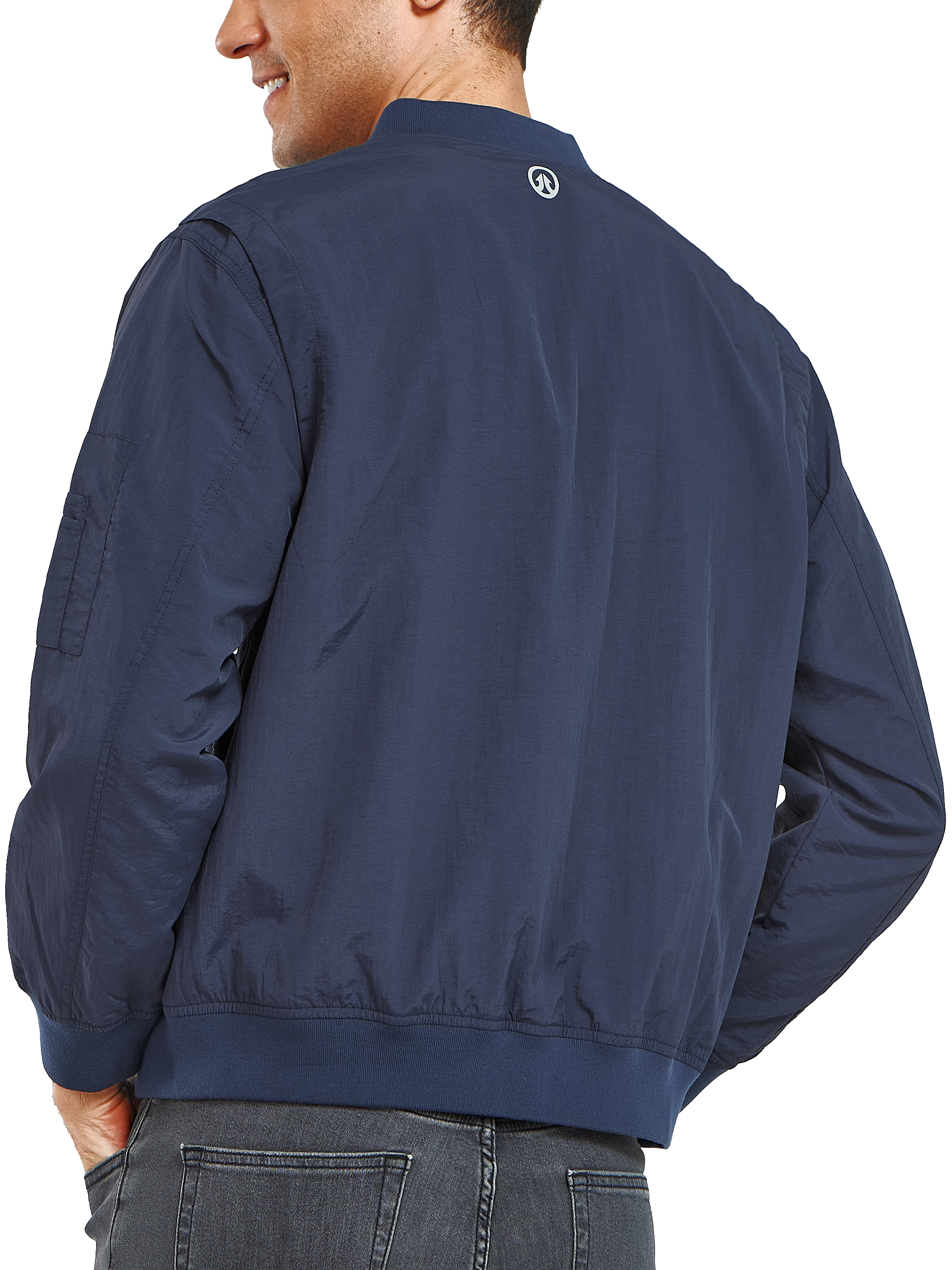 Men's Bomber Jacket Lightweight Casual Windbreaker Zip Up Windproof